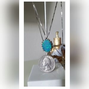 Platinum Opal Doublet Necklace
